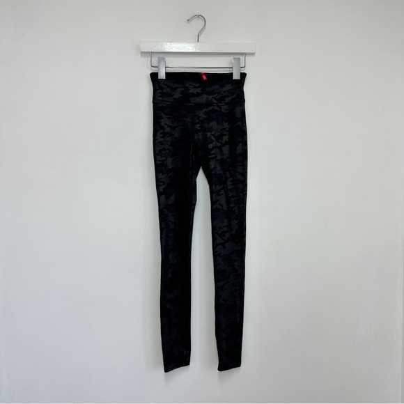 Spanx Faux Leather Camo Leggings in Matte Black - Picture 3 of 6